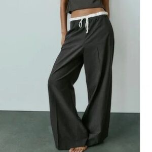 Pinstripe Double Waistband Pants from Zara